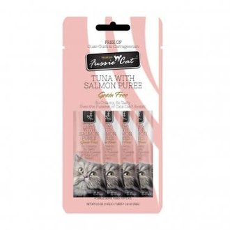 Fussie Cat Fussie Cat Puree Treat Tuna Salmon 4-pack 0.5 oz Fussie Cat Fussie Cat Puree Treat Tuna Salmon 4-pack 0.5 oz