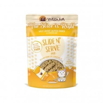 Weruva Weruva Slide N Serve The Slice is Right  Wild Caught Salmon Dinner Pate  Cat Food Pouch 2.8 oz