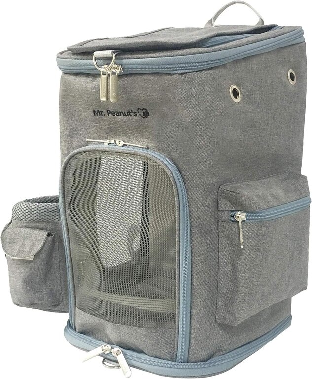 Mr. Peanut's Mr. Peanuts Vancouver Series Backpack Pet Carrier Small - platinum gray