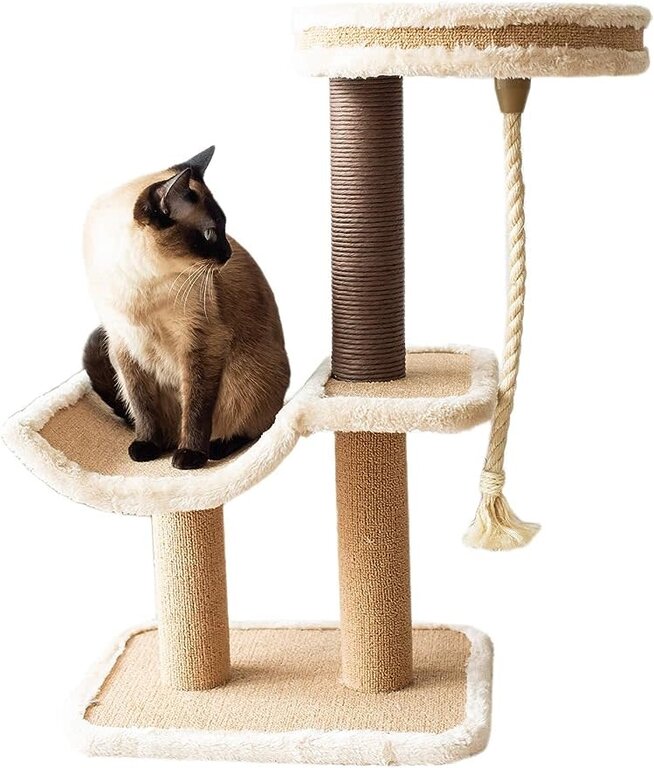 Catry Catry Cradle Beige Cat Tree with Perch and Sisal Rope