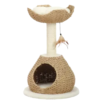 PetPals Group PetPals Walk Up Natural Anesthetic Handwoven Cat Tree