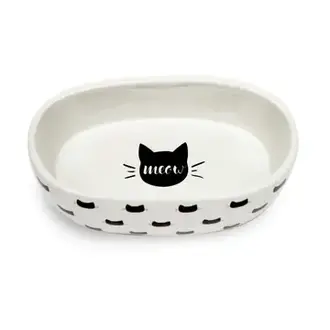 Park Life Designs Park Life Designs White Monty Oval Cat Dish