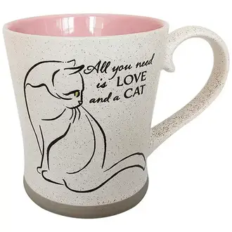 Blue Sky Clayworks All You Need is Love And A Cat Mug Blue Sky Clayworks All You Need is Love And A Cat Mug