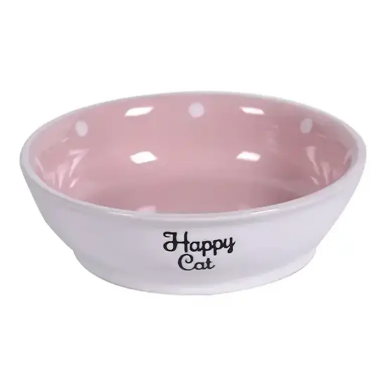 Blue Sky Clayworks Happy Cat Bowl Pink