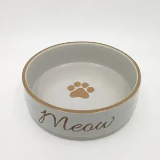 Blue Sky Clayworks Fifi Elegant Cat Bowl Light Grey