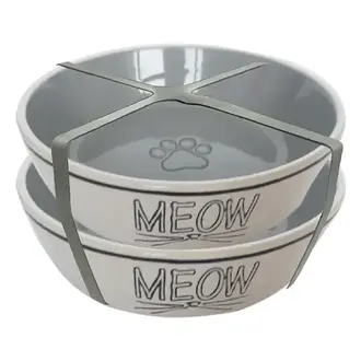 Blue Sky Clayworks Trenton Cat Bowl Grey Blue Sky Clayworks Trenton Cat Bowl Grey