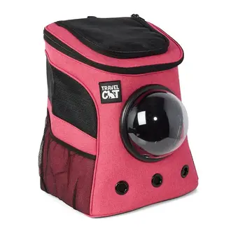 Travel Cat Fat Cat Cat Backpack -Large Cats Bubble Carrier - Deep Rose Pink