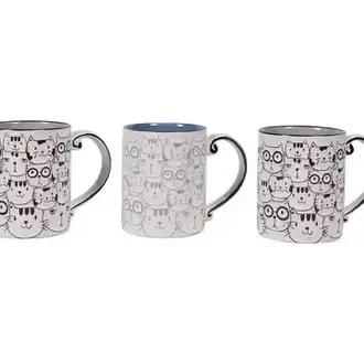 Blue Sky Clayworks Cat Face Repeat 16 oz. Mug