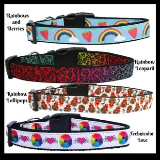 Mirage Nylon  Collar Rainbow Leopard Cat Collar