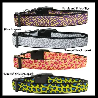 Mirage Nylon  Collar Silver Leopard Cat Collar