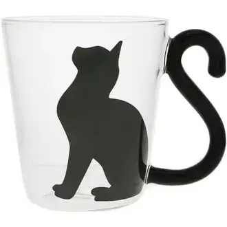 Pavilion Cat Sitting 12oz Glass Cup