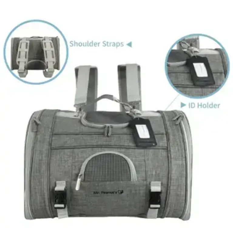 Mr. Peanut's Mr. Peanuts Monterey Series Convertible Backpack Airline-Capable Pet Carrier - Gray