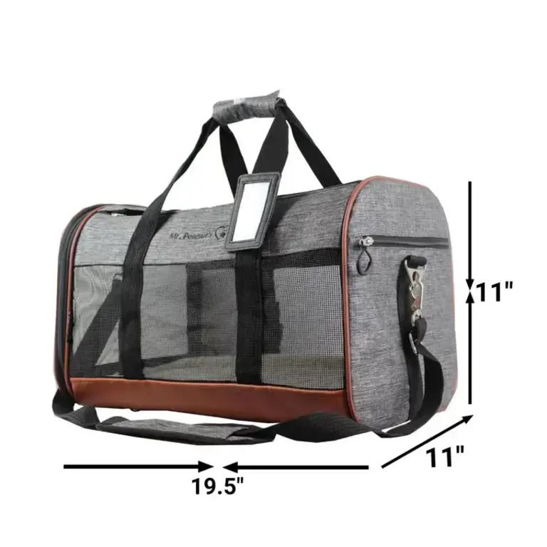 Mr. Peanut's Mr. Peanuts Rhodium Series Soft-Sided Pet Carrier - Platinum Gray