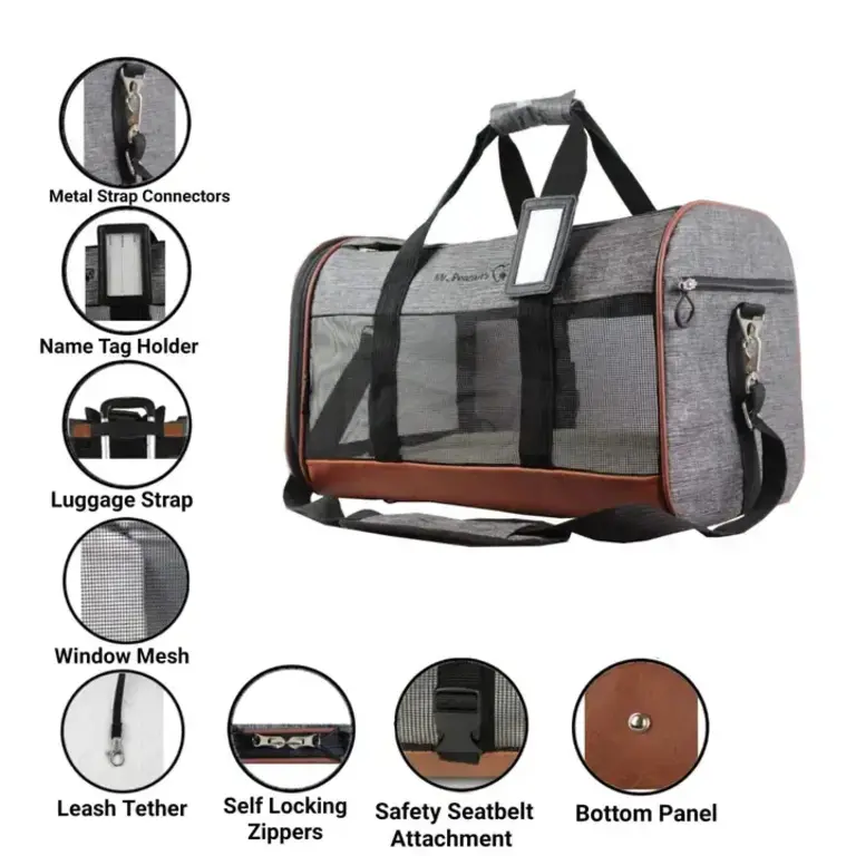 Mr. Peanut's Mr. Peanuts Rhodium Series Soft-Sided Pet Carrier - Platinum Gray