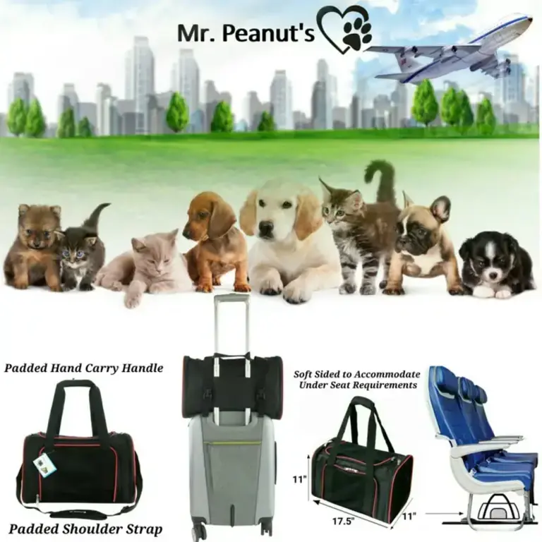 Mr. Peanut's Mr. Peanut Silver Series Soft-Sided Pet Carrier - Deja Blue