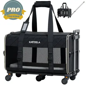 Katziela Katziela Quilted Chariot Pro Pet Carrier - Black