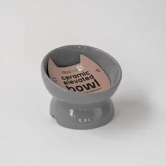 Dexy Paws Dexy Paws Cat Ceramic Elevated Bowl - Gray