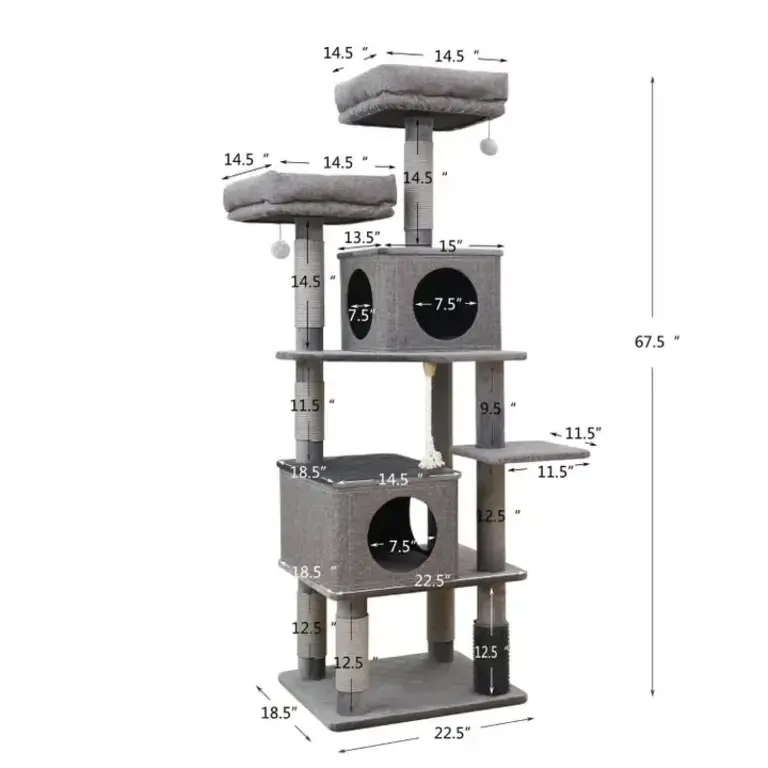 PetPals Group PetPals Catry Stella 6 Level Quilted Large Cat Tree With Condo