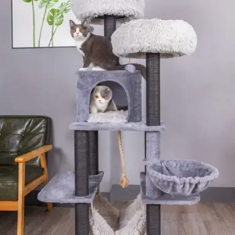 PetPals Group PetPals Catry Bradbury 7 Level Gray Cat Tree