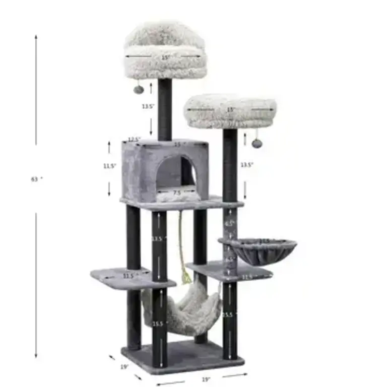 PetPals Group PetPals Catry Bradbury 7 Level Gray Cat Tree