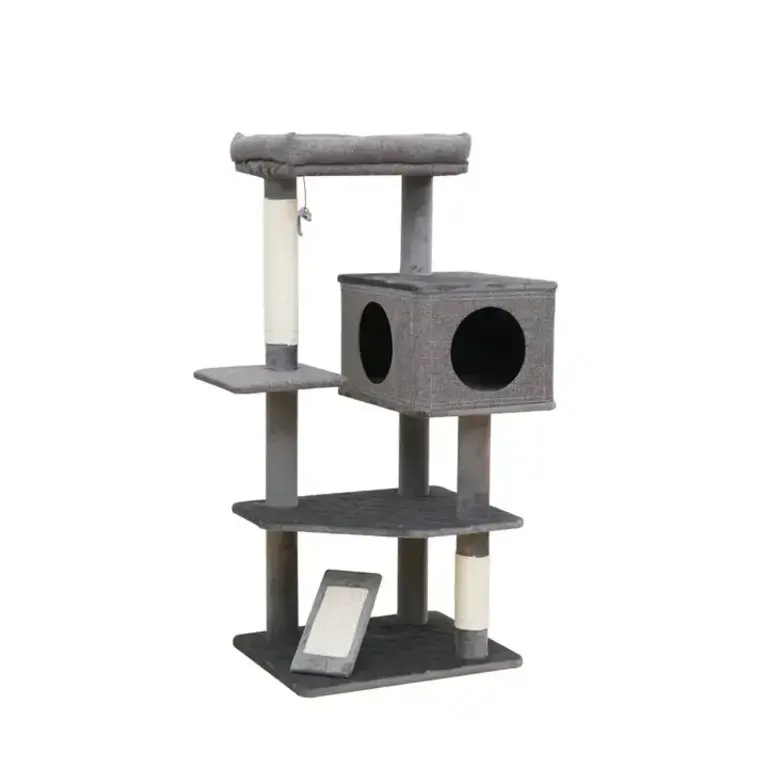 PetPals Group PetPals Catry 5 Level Large Cat Tree w Linen Condo