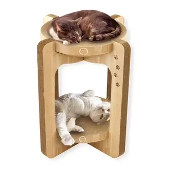 Necoichi Cozy Cat Scratcher Tower - Oak