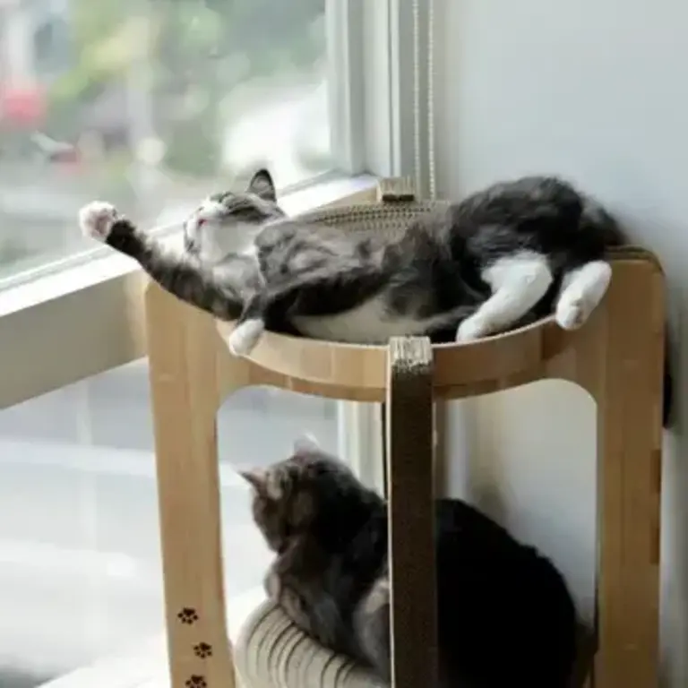 Necoichi Cozy Cat Scratcher Tower - Oak