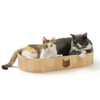 Necoichi Cozy Cat Scratcher Bowl Capsule - Oak