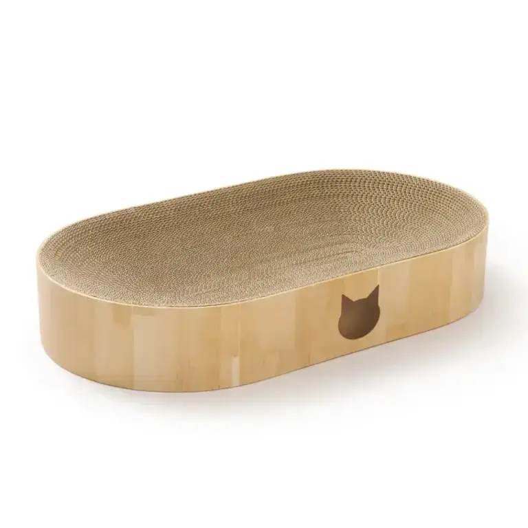 Necoichi Cozy Cat Scratcher Bowl Capsule - Oak