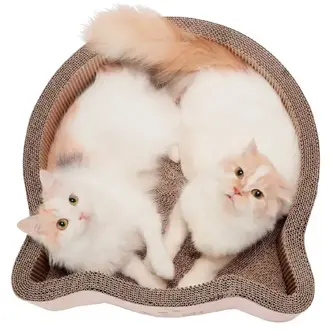 Necoichi Cat-Headed Scratcher Bed Large - Birch