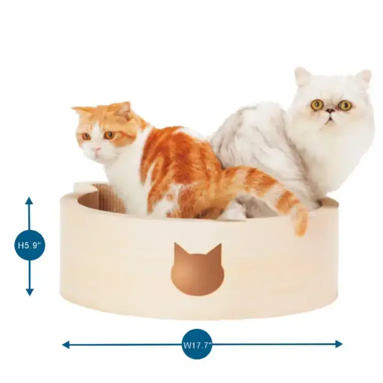 Necoichi Cat-Headed Scratcher Bed Large - Birch