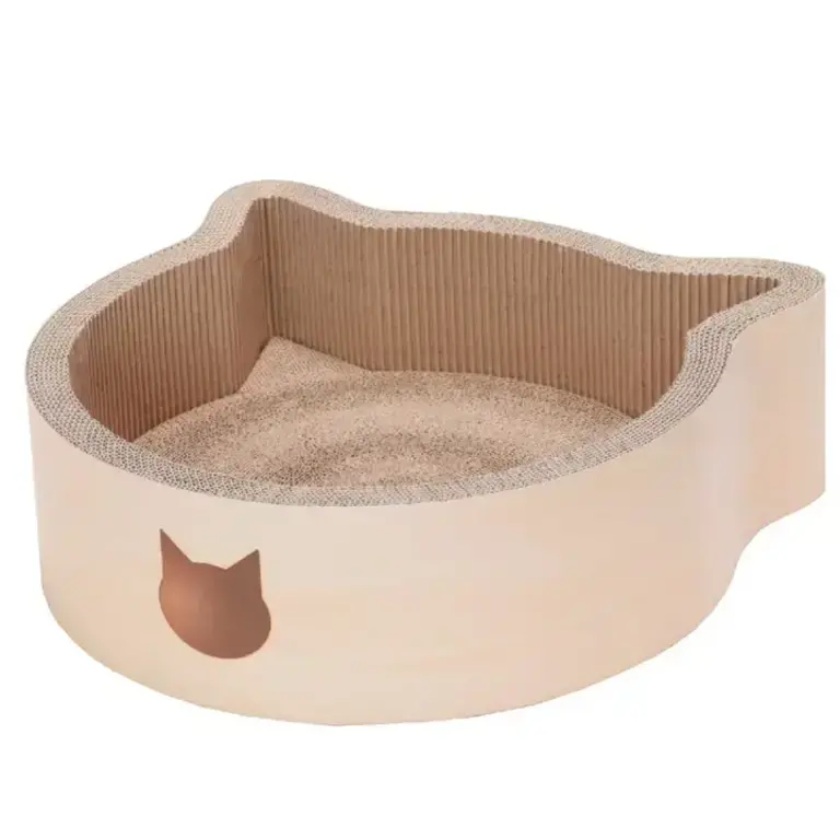 Necoichi Cat-Headed Scratcher Bed Large - Birch