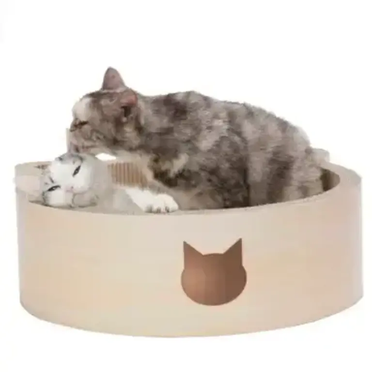 Necoichi Cat-Headed Scratcher Bed Large - Birch