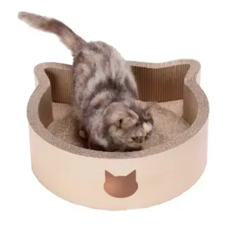 Necoichi Cat-Headed Scratcher Bed Large - Birch