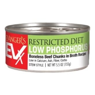 Evangers Evangers Cat EVX Restriction Low Phosphorus Beef 5.5oz Can Wet Food
