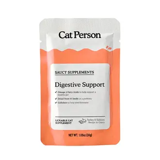 Cat Person Cat Person Saucy Supplement Digestive Support Turkey and Salmon Lickable Cat Supplement 1.05oz  Pouch