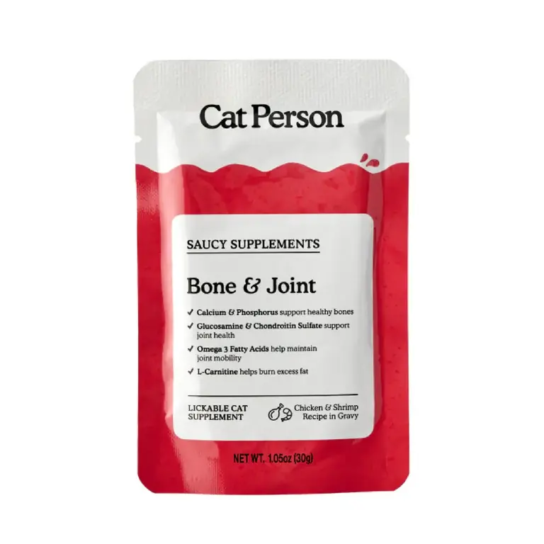 Cat Person Cat Person Saucy Supplement Bone and Joint Chicken and Shrimp Lickable Cat Supplement 1.05oz  Pouch
