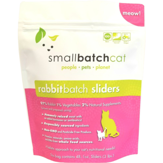 Small Batch SmallBatch Sliders Raw Cat Food  Rabbit  3lb