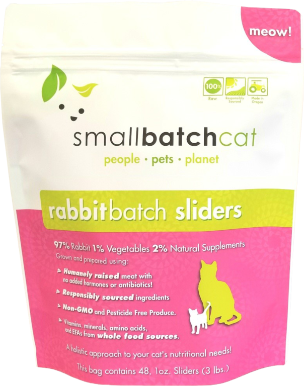 Small Batch SmallBatch Sliders Raw Cat Food  Rabbit  3lb
