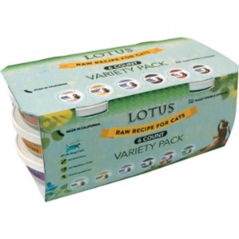 Lotus Lotus Raw Recipe for Cats Variety 6-Pack - 3.5 oz Cups