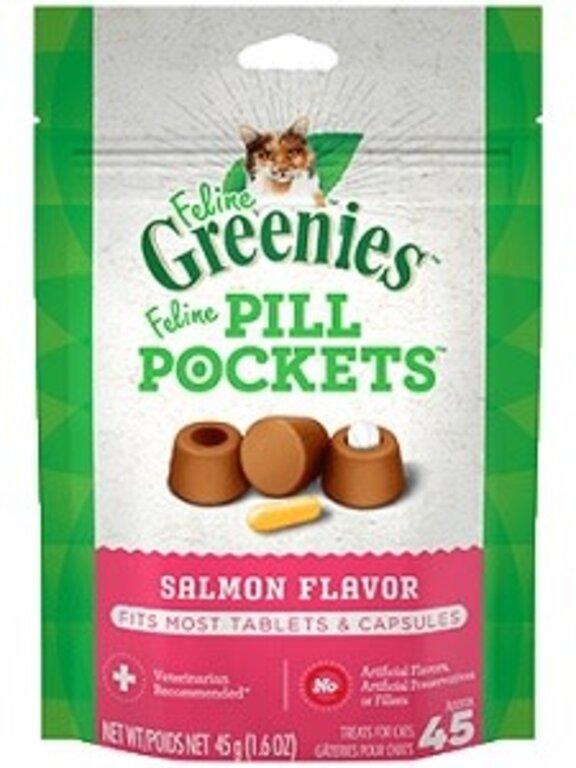 Greenies Greenies Feline Pill Pockets Salmon Cat Treats 1.6 oz - 45 Ct