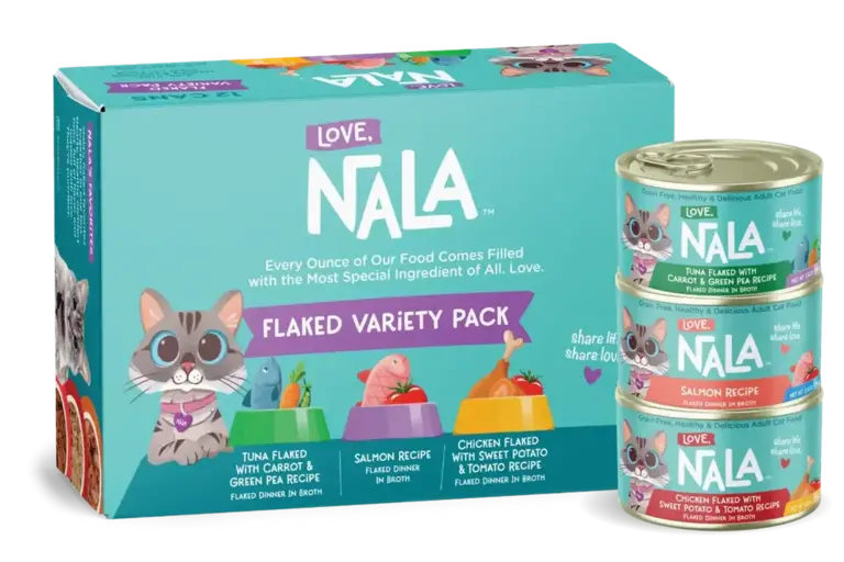 Love Nala Love Nala Flaked Variety Pack Adult Grain-Free Wet Cat Food - 2.8-oz Can - Case of 12