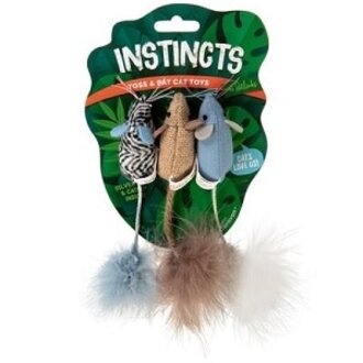 Worldwise Instincts Catnip Caravan - 3 Mice - Toss and Bat Cat Toy