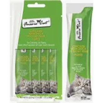 Fussie Cat Fussie Cat Super Premium Chicken with Duck in Goat Milk Puree 4-pack 0.5 oz Fussie Cat Fussie Cat Super Premium Chicken with Duck in Goat Milk Puree 4-pack 0.5 oz