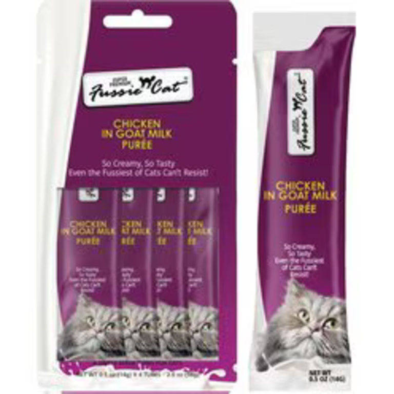 Fussie Cat Fussie Cat Super Premium Chicken in Goat Milk Puree 4-pack 0.5 oz