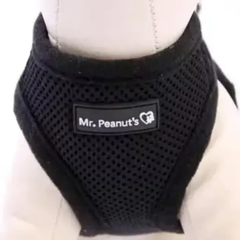 Mr. Peanut's Mr Peanuts Pup Trek Small Dog/Cat Soft Mesh Step in Harness - Black S