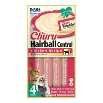 Inaba Inaba Churu Puree Treat Hairball-Control Chicken 0.5oz  4-pack