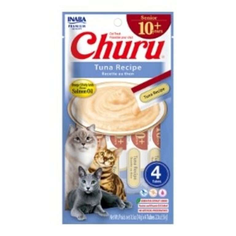 Inaba Inaba Churu Puree Treat for Seniors Tuna Recipe 0.5oz  4-pack