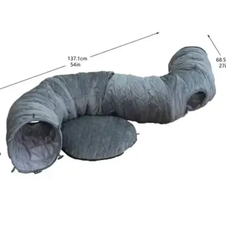 PetPals Group PetPals Catry Khione Cat Tunnel - Quilted Velvet 3-Piece Medium Gray