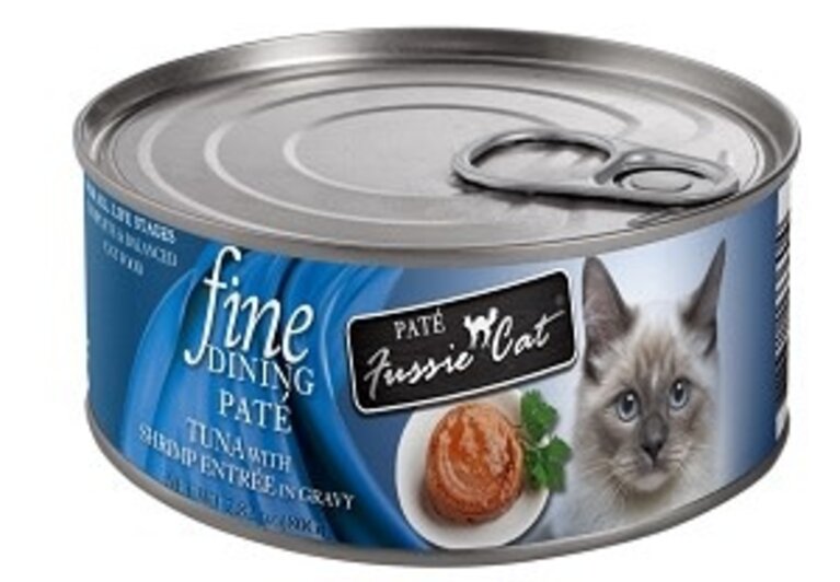 Fussie Cat Fussie Cat Fine Dining Pate Tuna with Shrimp Entree in Gravy 2.82 oz.